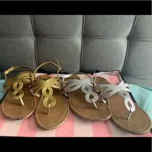 Women's American Eagle Gold/Silver Sandals Bundle